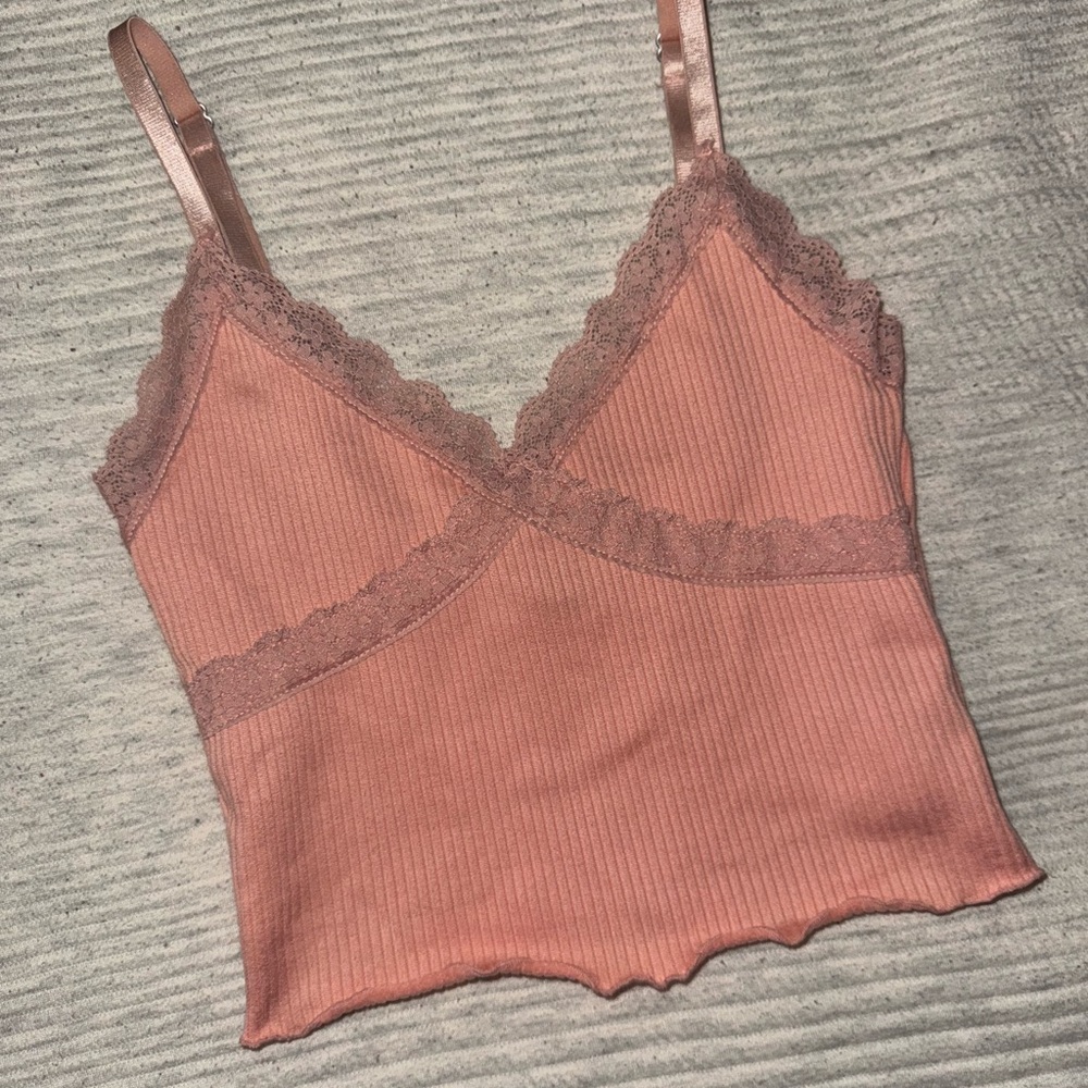 H&M Coral Lace Trim Cami